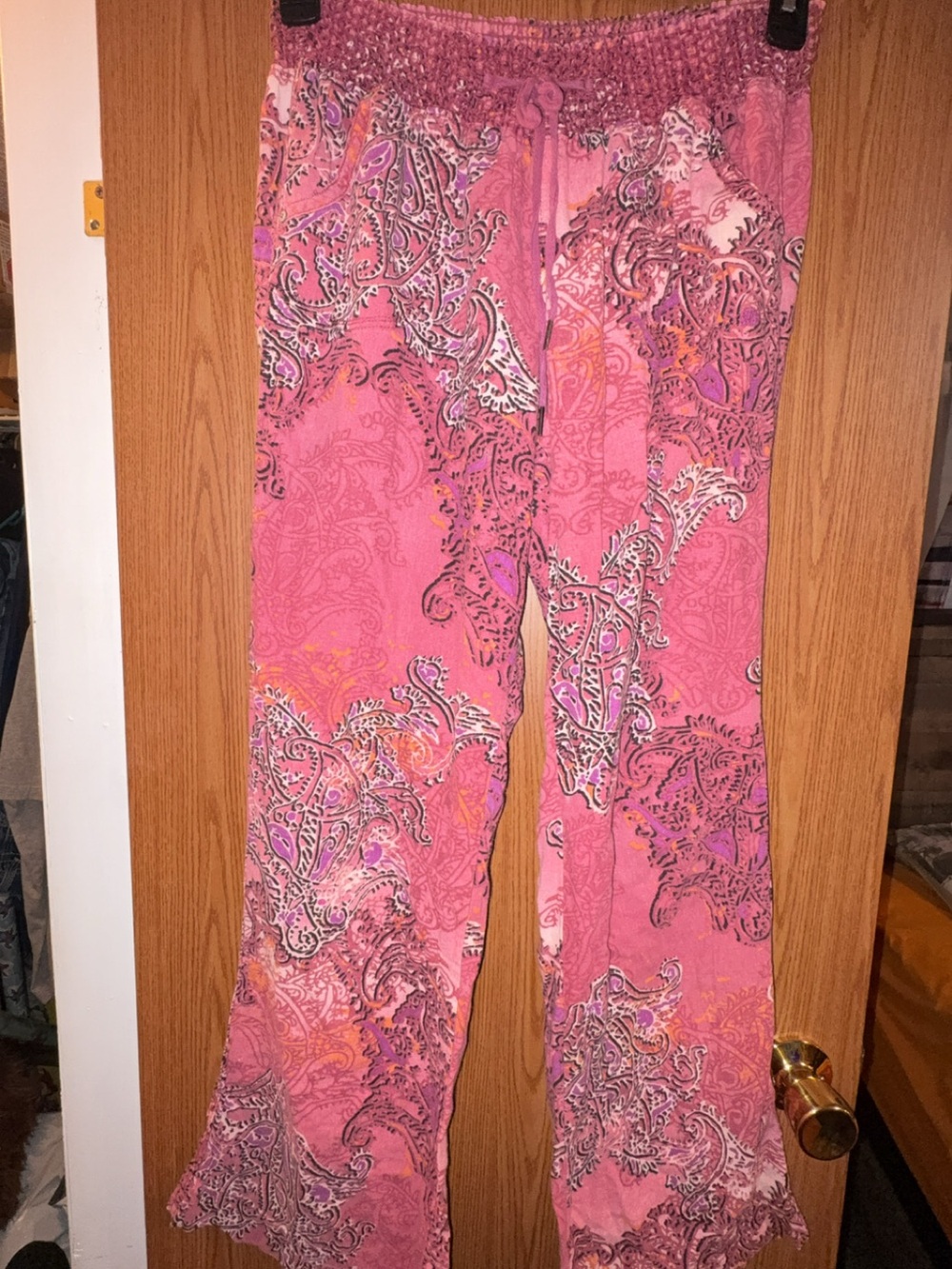 Rewash Pink Paisley Wide Leg Pants